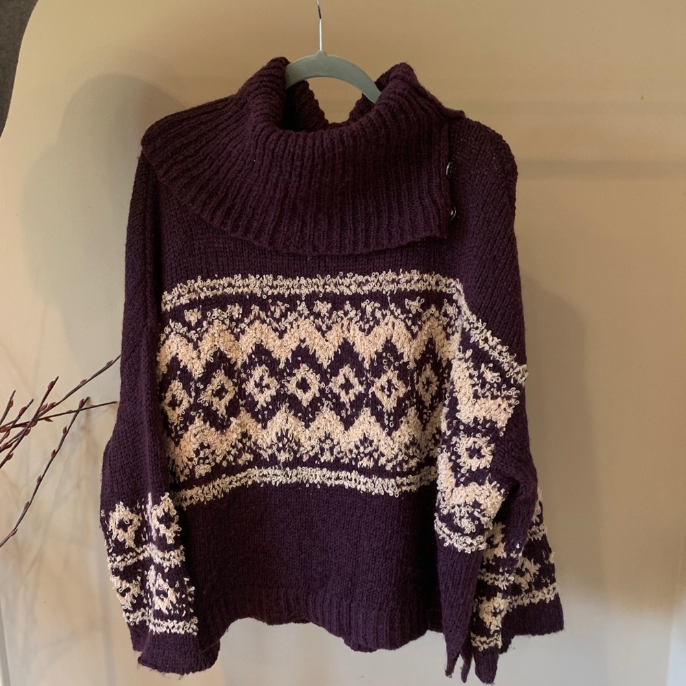 Free People Oversized Plum Sweater